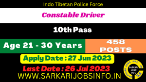 ITBP constable driver recruitment