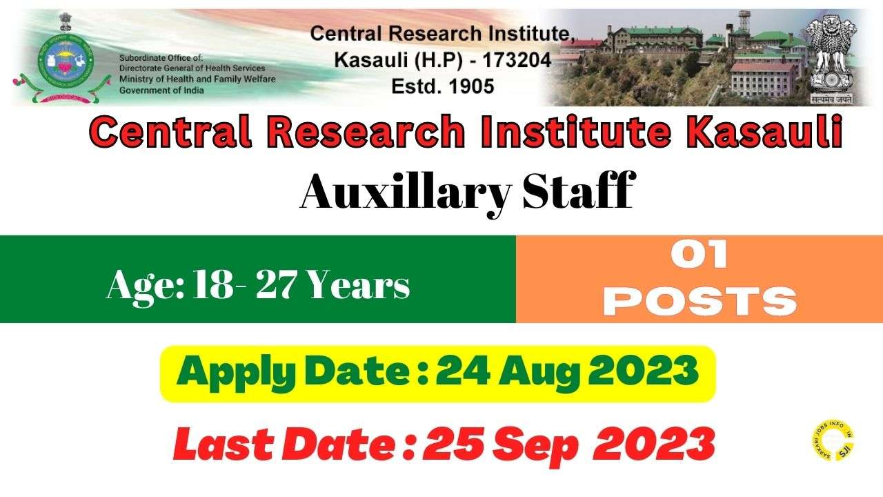 CRI auxillary staff recruitment 2023