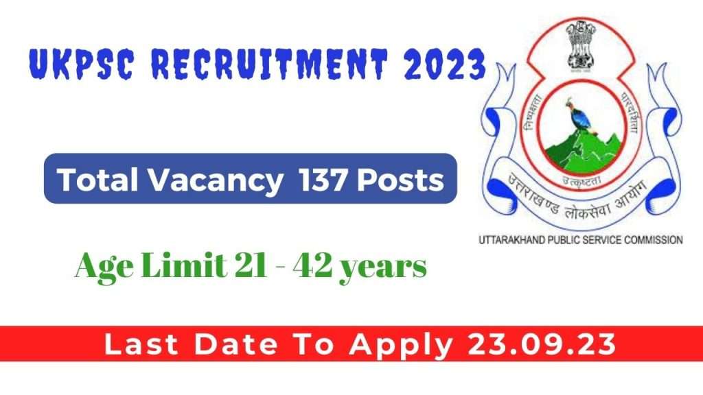 UKPSC recruitment 2023 notification