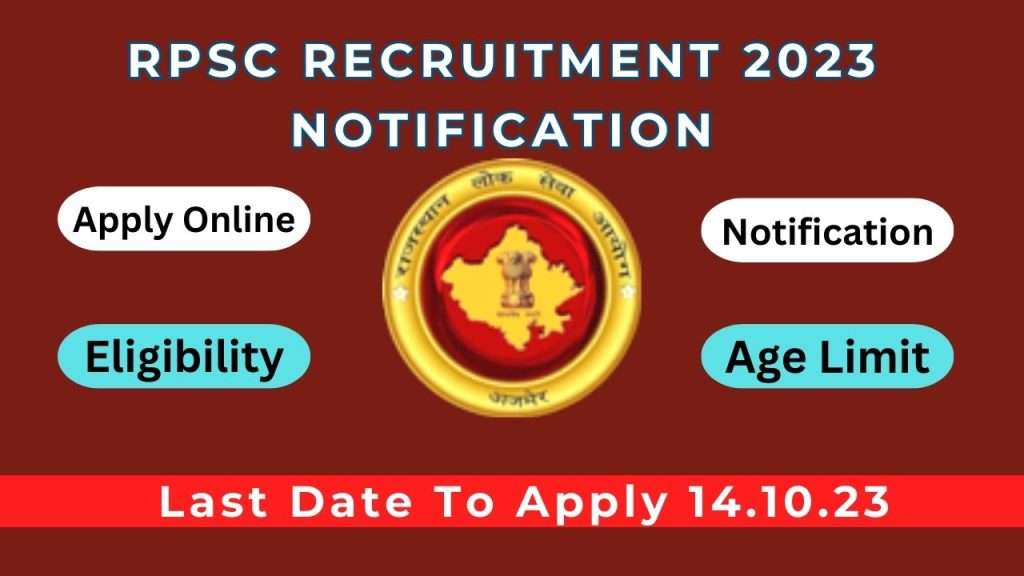 RPSC recruitment 2023 notification