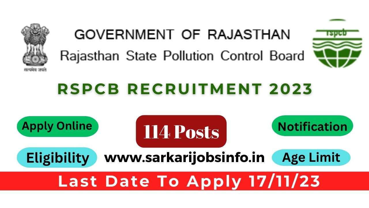 RSPCB recruitment 2023 notification