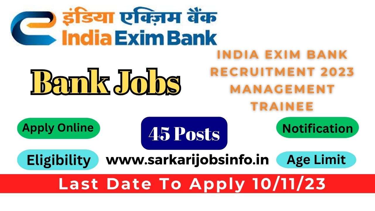 India Exim bank recruitment 2023 notification
