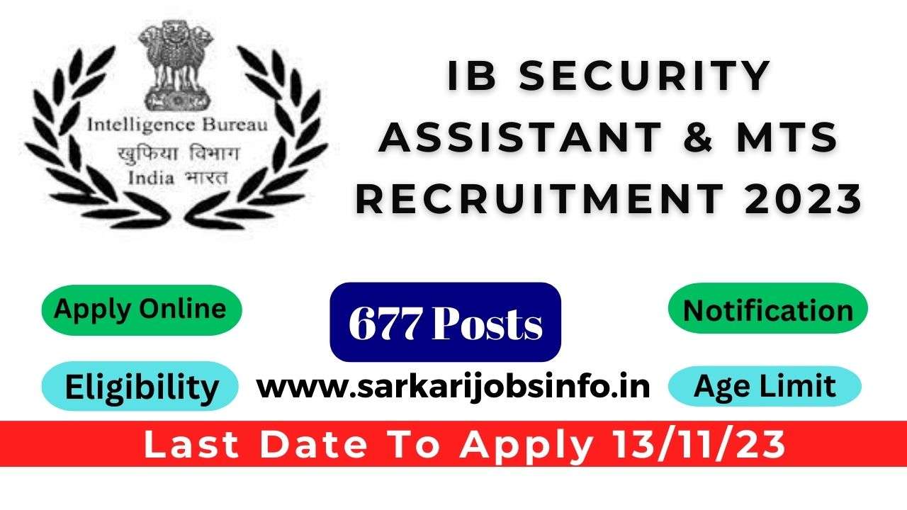 IB Security Assistant & MTS Recruitment 2023