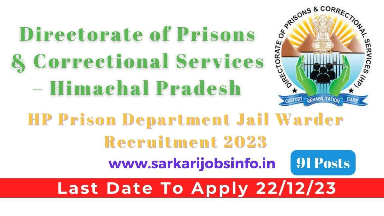 HP Prison Department Jail Warder Recruitment 2023