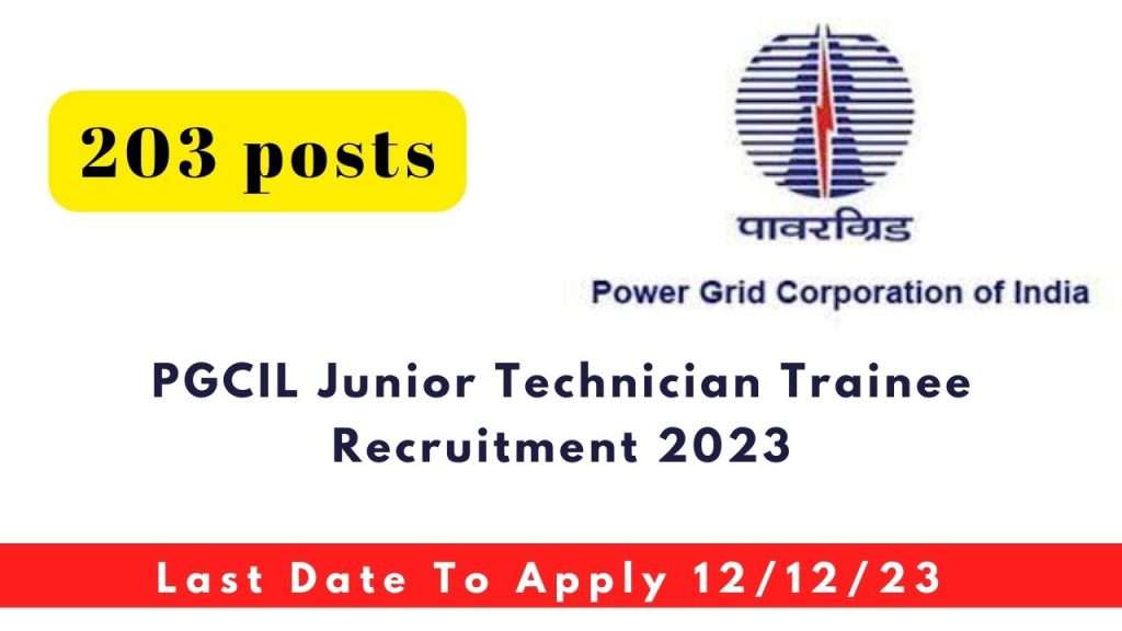PGCIL Junior Technician Trainee Recruitment 2023