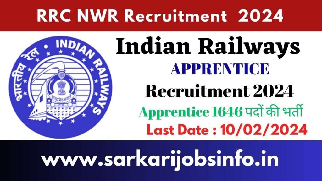 Indian Railway NWR Region RRC Jaipur Act Apprentices Notification 2024