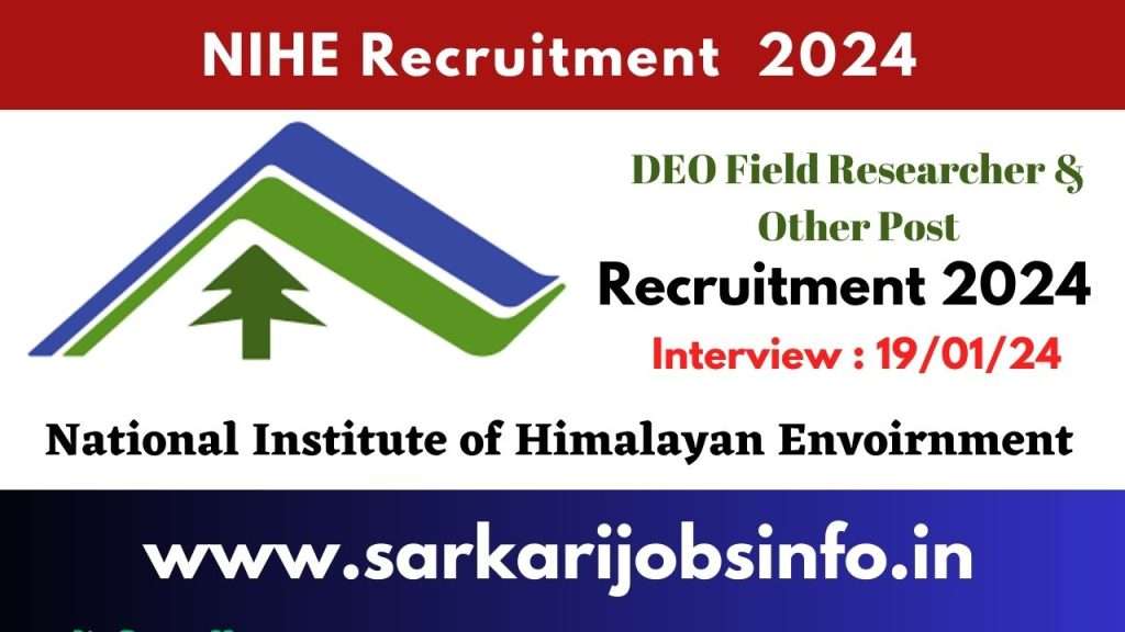 NIHE Kullu Recruitment 2024