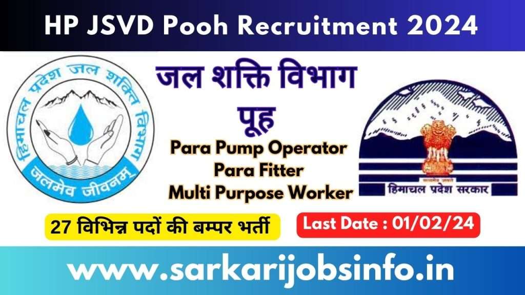 HP Jal Shakti Vibhag Division Pooh Recruitment 2024