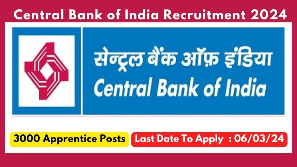 Central Bank of India CBI Apprentices Recruitment 2024