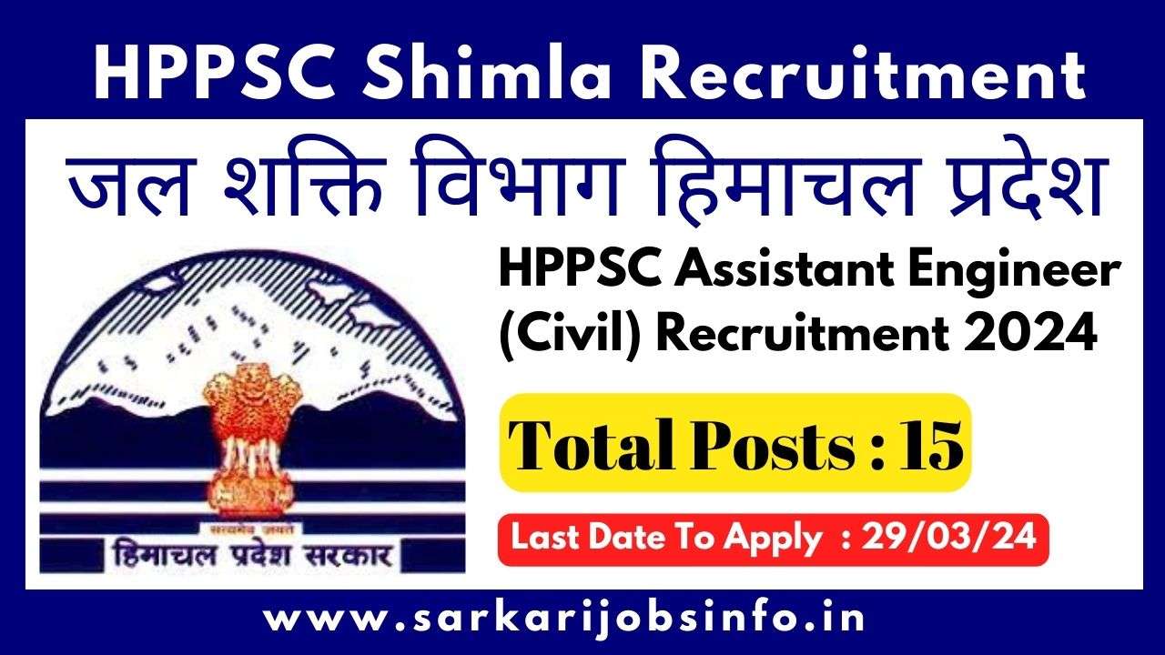 HPPSC Assistant Engineer (Civil) Recruitment 2024