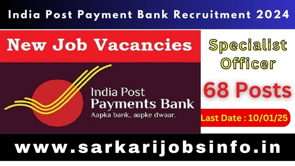 India Post Payment Bank IPPB Specialist Officer SO Recruitment 2024