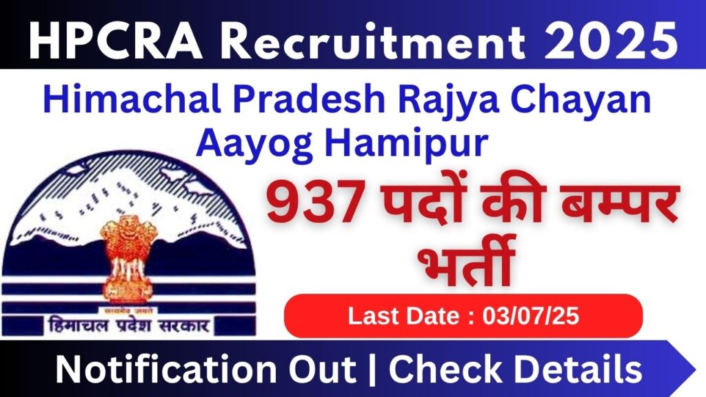 HPCRA Hamirpur Recruitment 2025