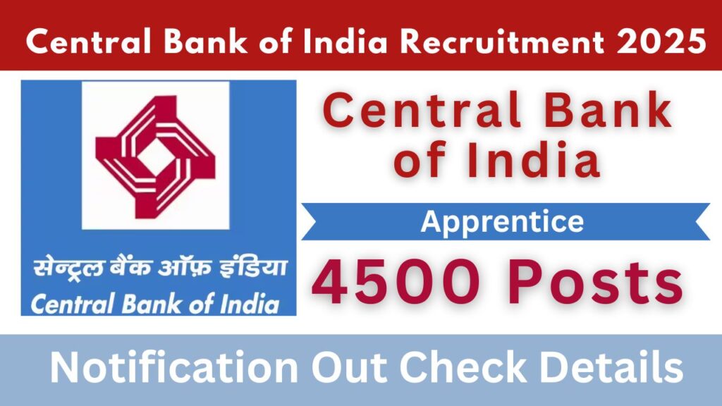 Central Bank of India Apprentice Recruitment 2025