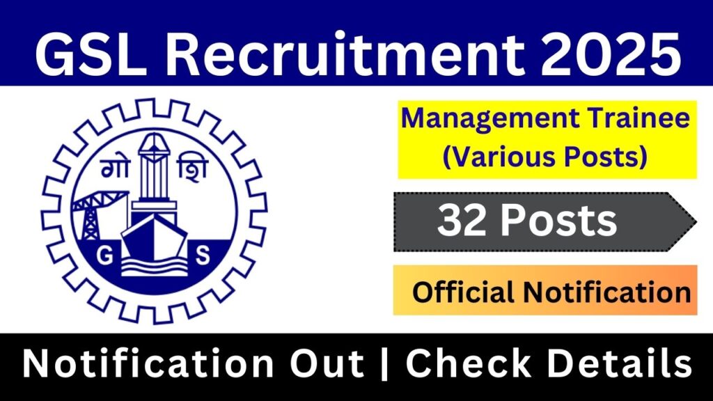 GSL Management Trainee Recruitment 2025 Notification Out