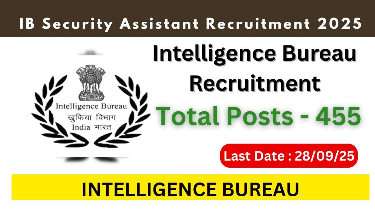 IB Security Assistant (Motor Transport) Recruitment 2025 Notification Out