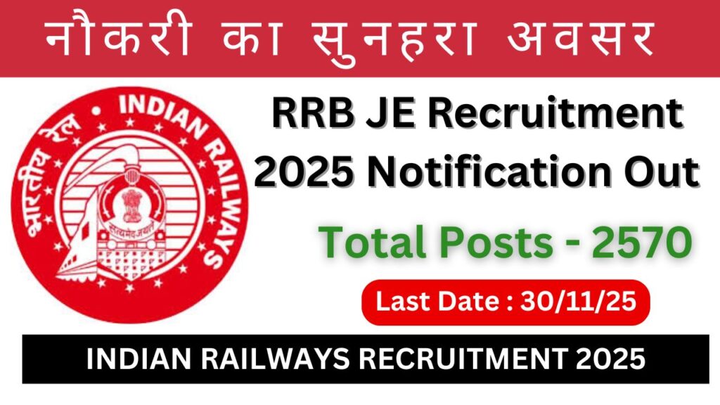 RRB JE Recruitment 2025 Notification Out