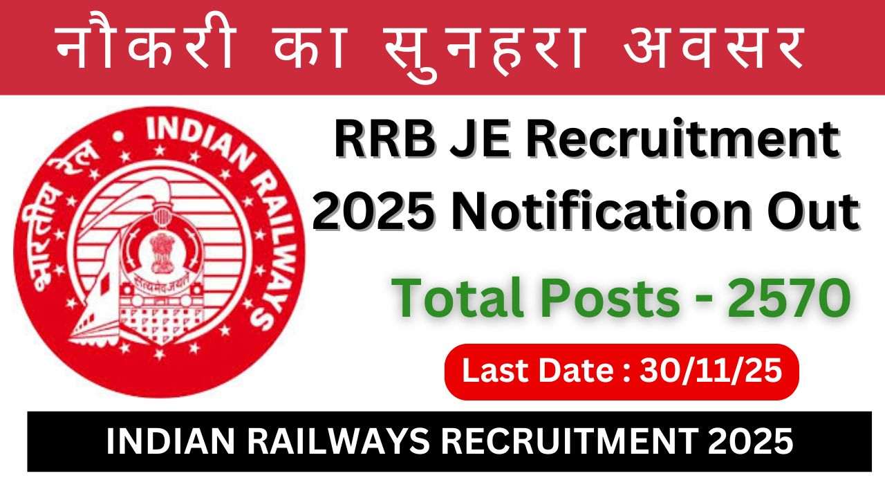 RRB JE Recruitment 2025 Notification Out