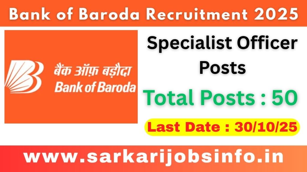 BoB SO Recruitment 2025 Notification Out