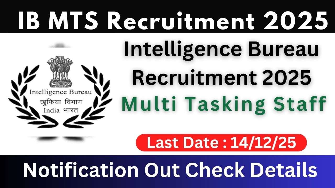 IB MTS Recruitment 2025 Notification Out
