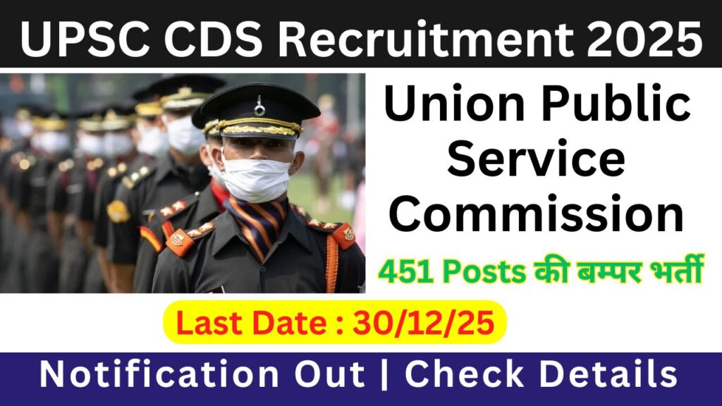 UPSC CDS 2026 Notification Out