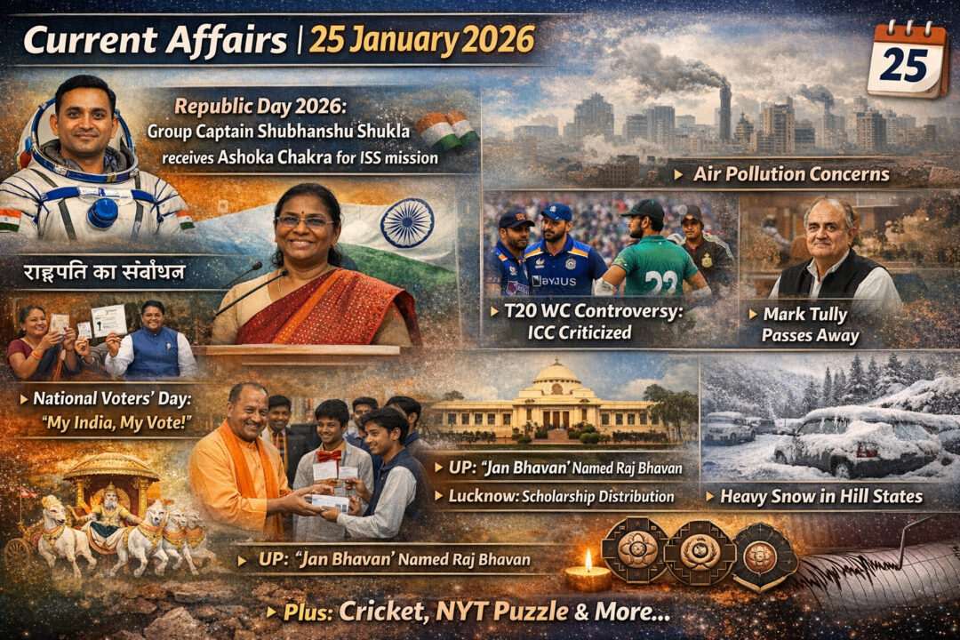 Top Current Affairs – 25 January 2026
