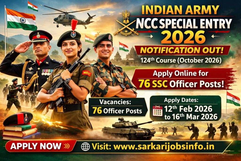 Indian Army NCC Special Entry 2026 Notification Out