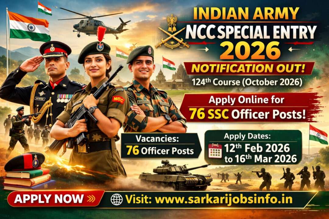 Indian Army NCC Special Entry 2026 Notification Out
