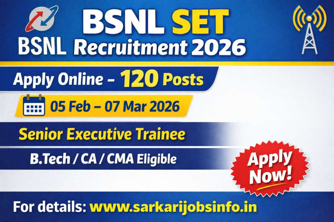 BSNL SET Recruitment 2026 Notification Out