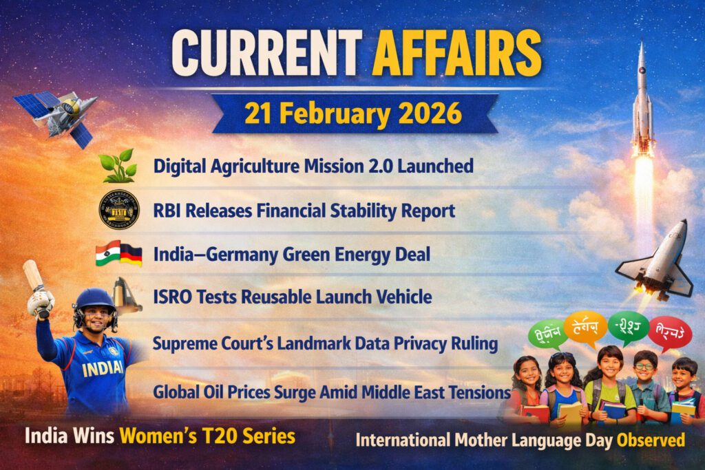 Current Affairs – 21 February 2026