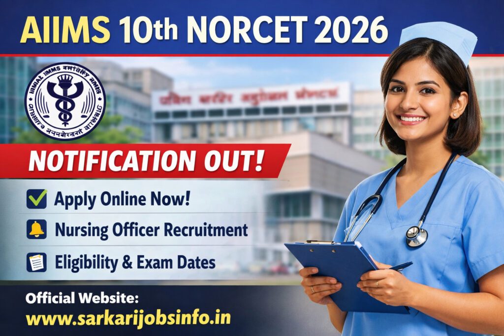 AIIMS 10th NORCET 2026 Notification Out Apply Online