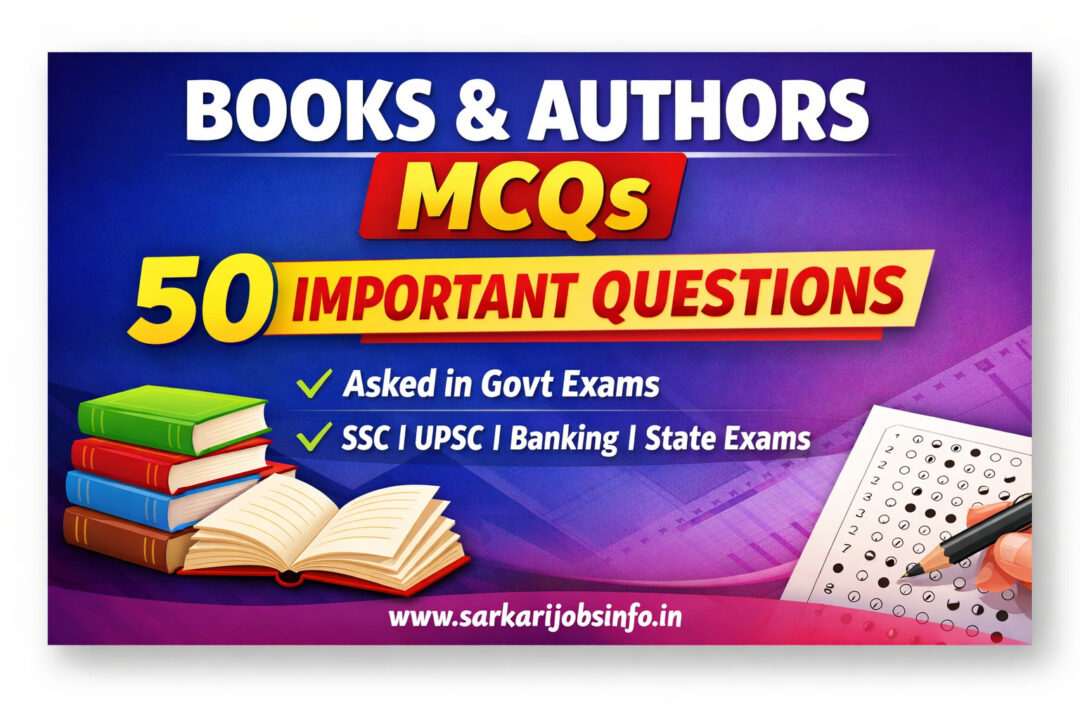 Books & Authors – MCQs (Govt Exam Based)