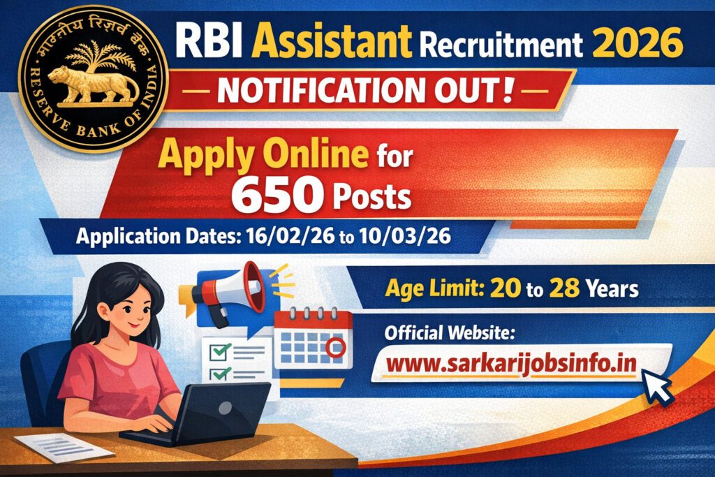 RBI Assistant Recruitment 2026 Notification Out