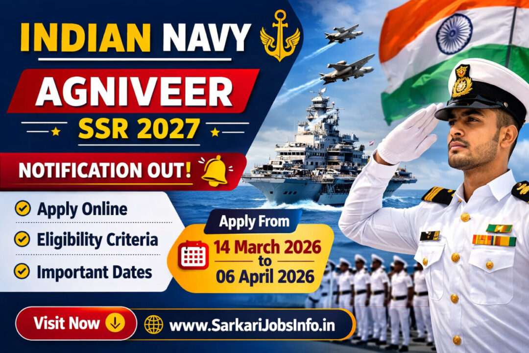Indian Navy Agniveer SSR 2027 Notification Out Apply Online
