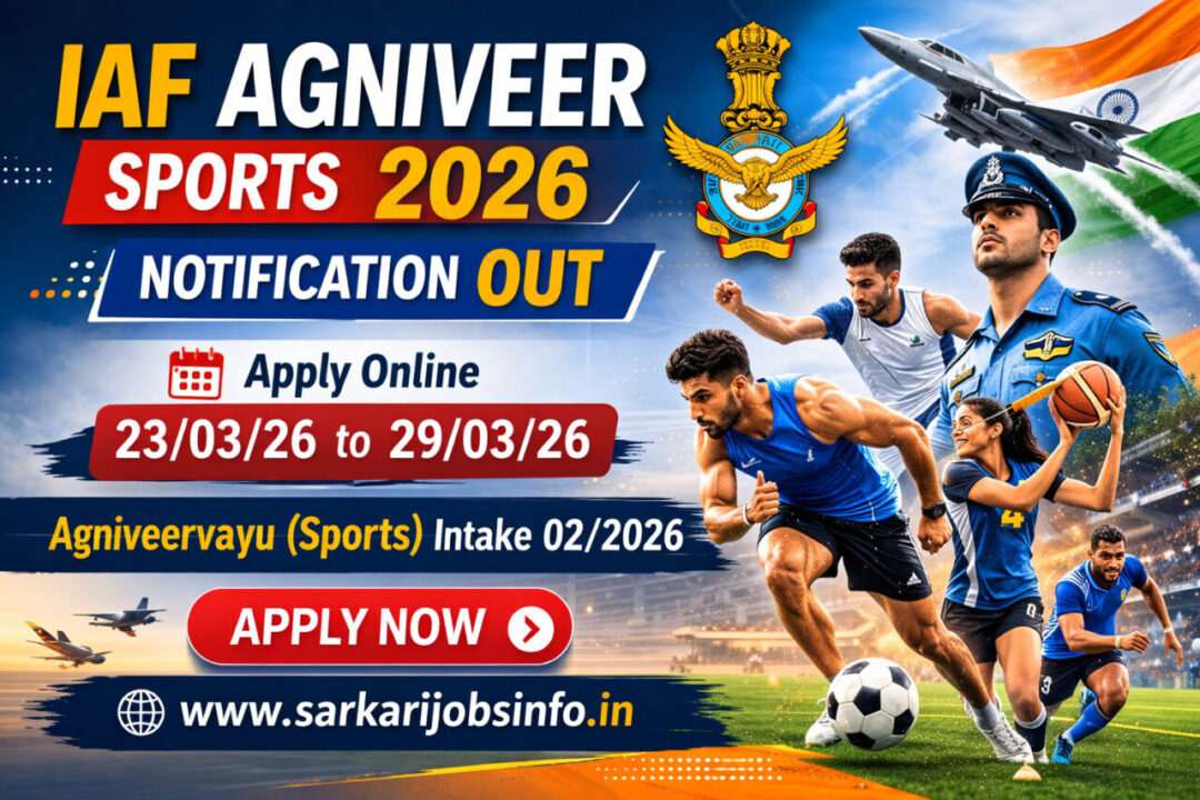 IAF Agniveer Sports 2026 Notification Out Apply Online