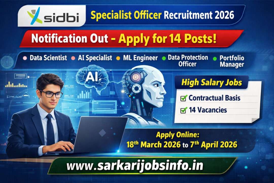 SIDBI Specialist Officer Recruitment 2026 Notification Out Apply
