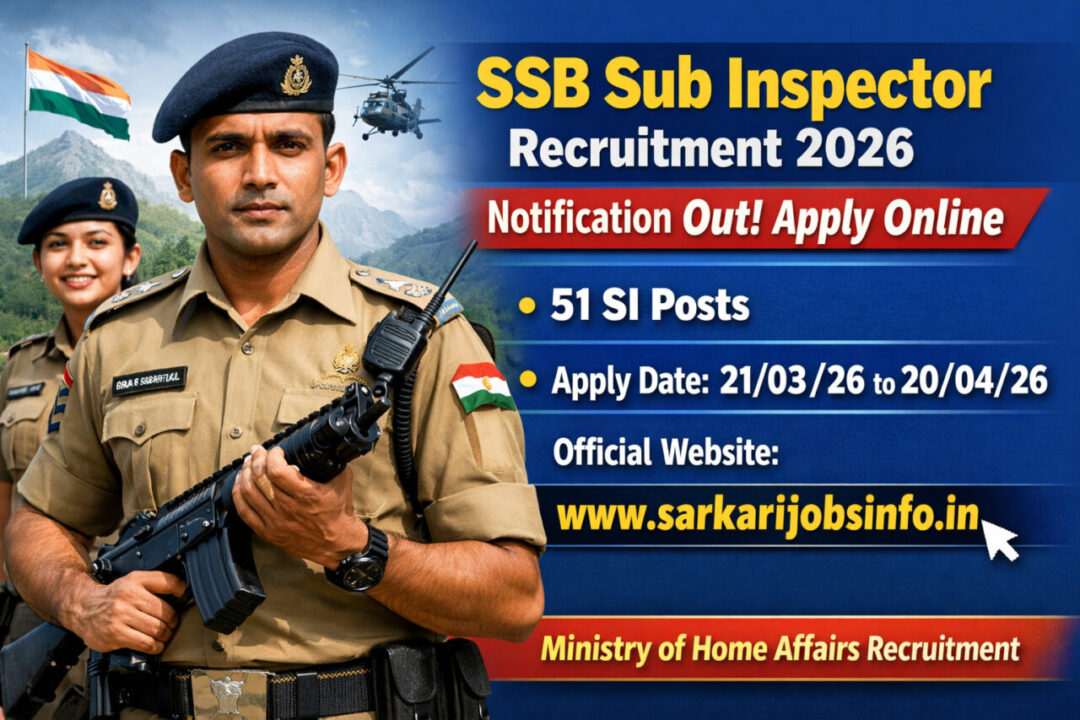 SSB Sub Inspector Recruitment 2026 Notification Out Apply Online