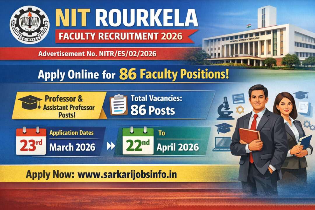 NIT Rourkela Faculty Recruitment 2026 Apply Online