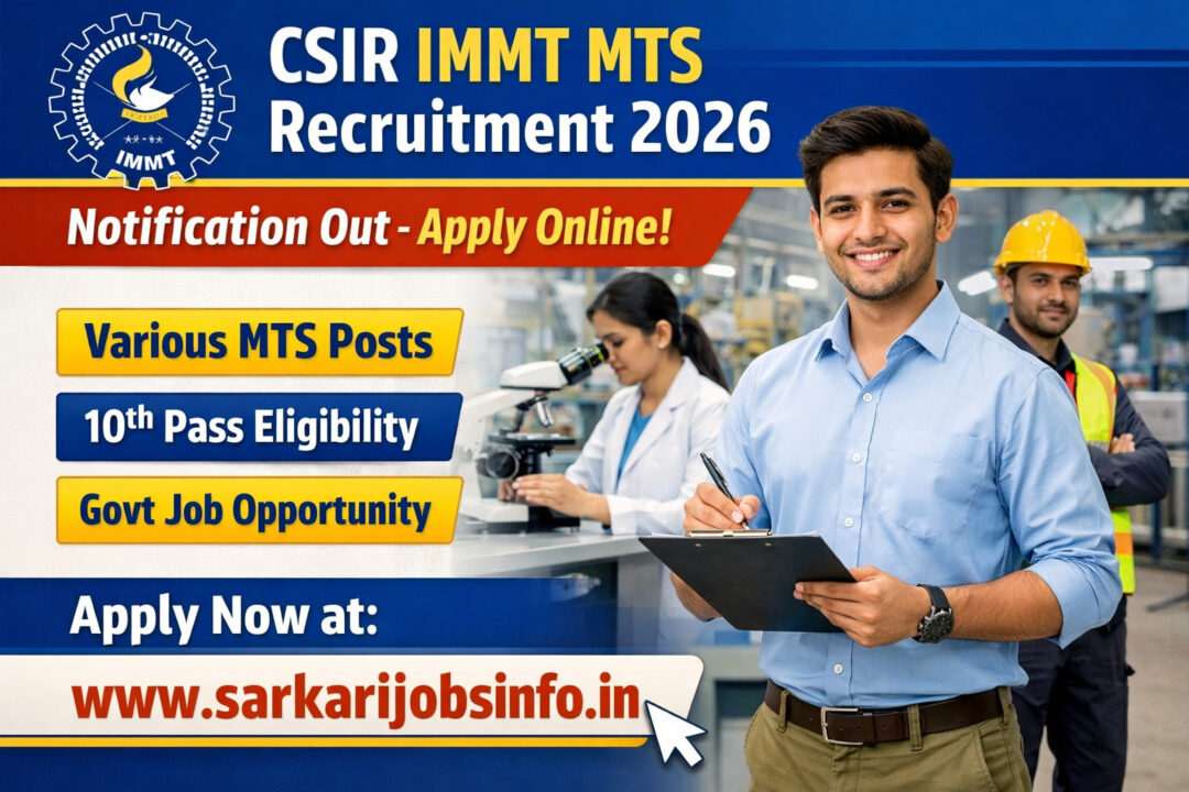 CSIR IMMT MTS Recruitment 2026 Notification Out Apply Online