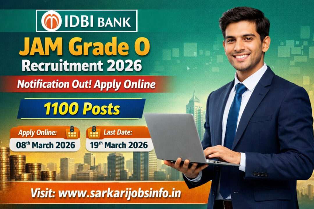 IDBI Bank JAM Grade O Recruitment 2026 Notification Out Apply Online