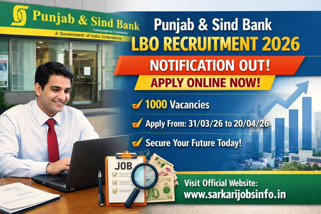 Punjab and Sind Bank LBO Recruitment 2026 Notification Out Apply Online