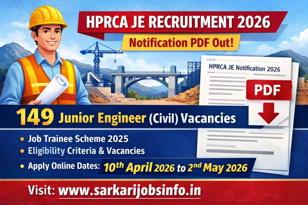 HPRCA JE Recruitment 2026 Notification PDF Out