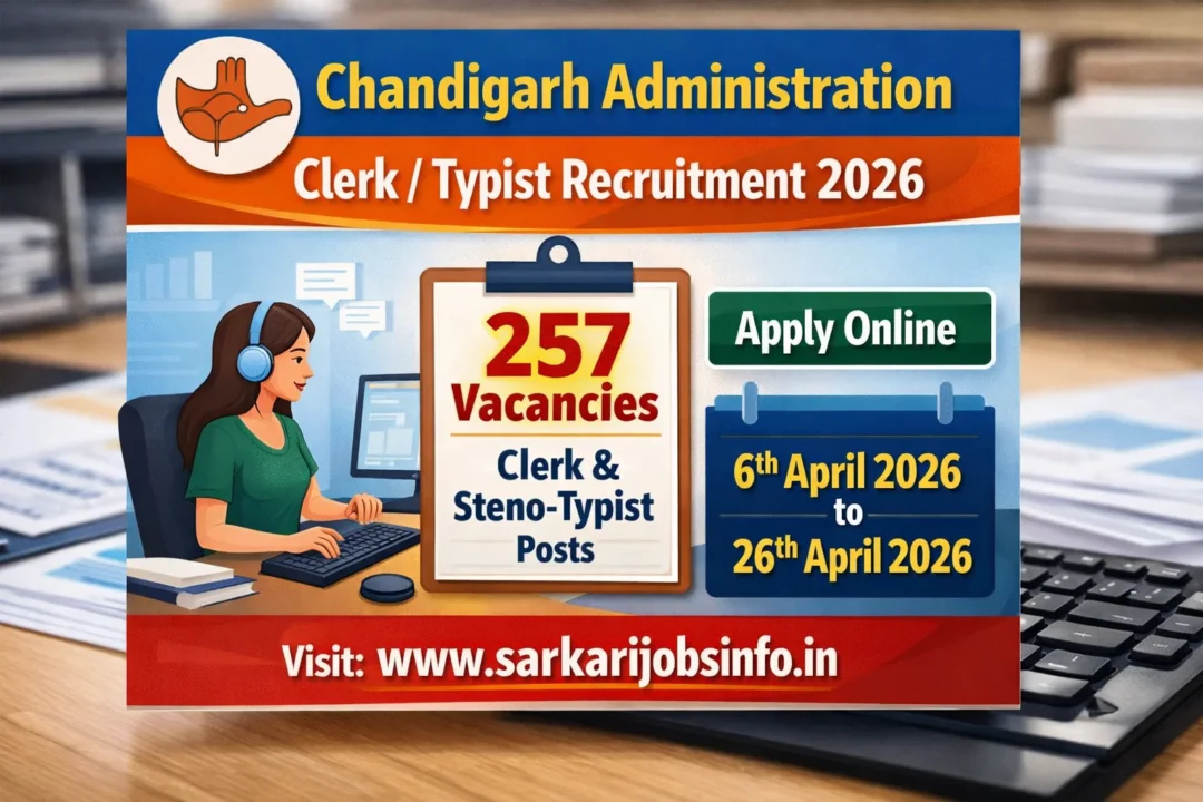 Chandigarh Administration Clerk/Typist Recruitment 2026 Apply Online