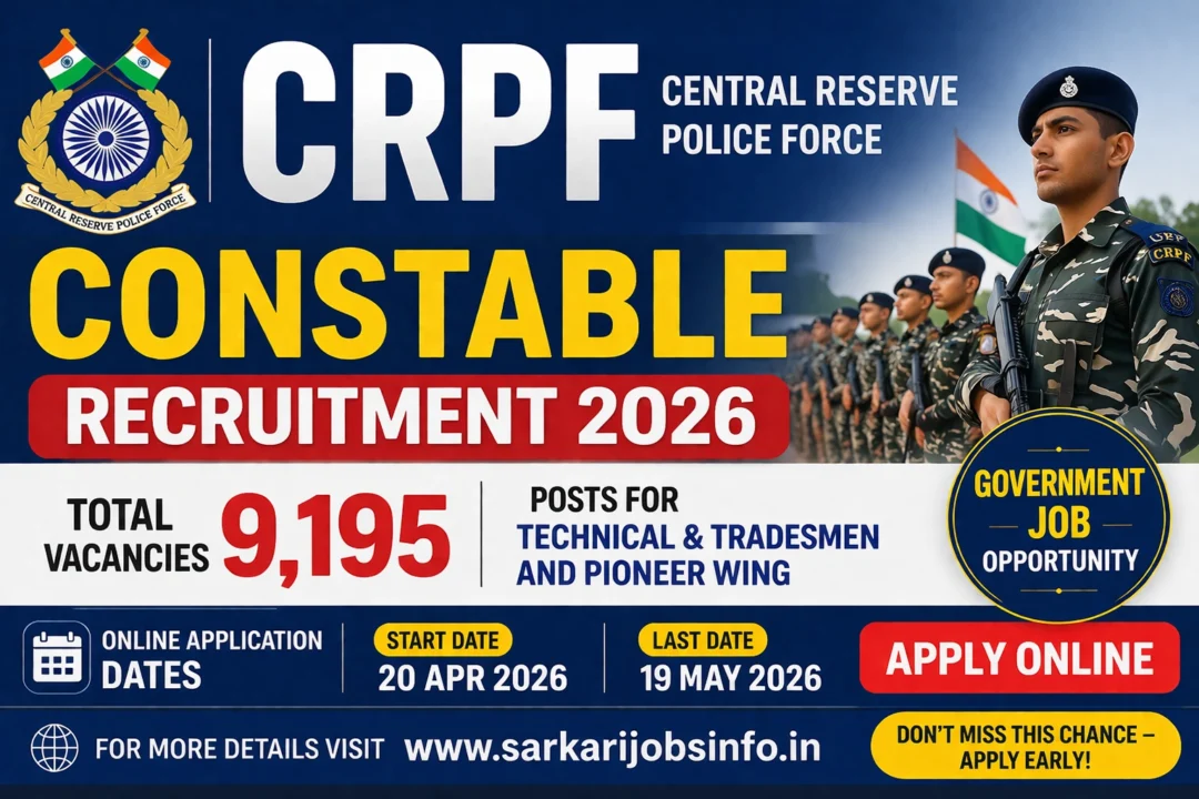 CRPF Constable Recruitment 2026 Notification Out Apply Online