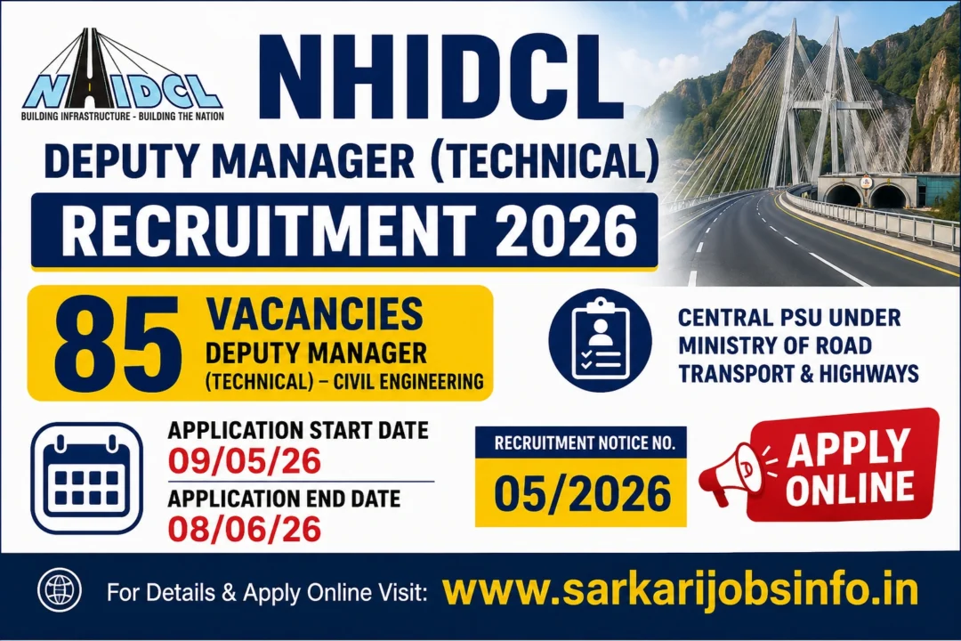 NHIDCL Deputy Manager (Technical) Recruitment 2026 Apply Online