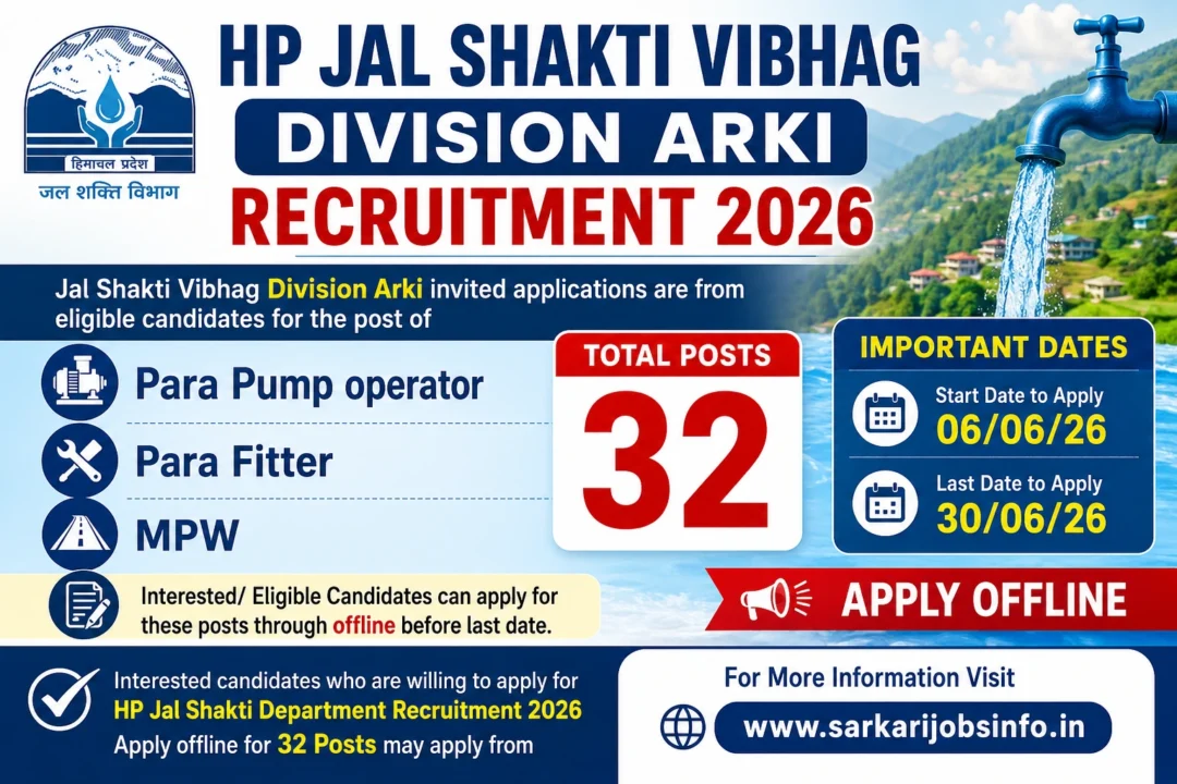 HP Jal Shakti Department Recruitment 2026 Apply offline for 32 Posts