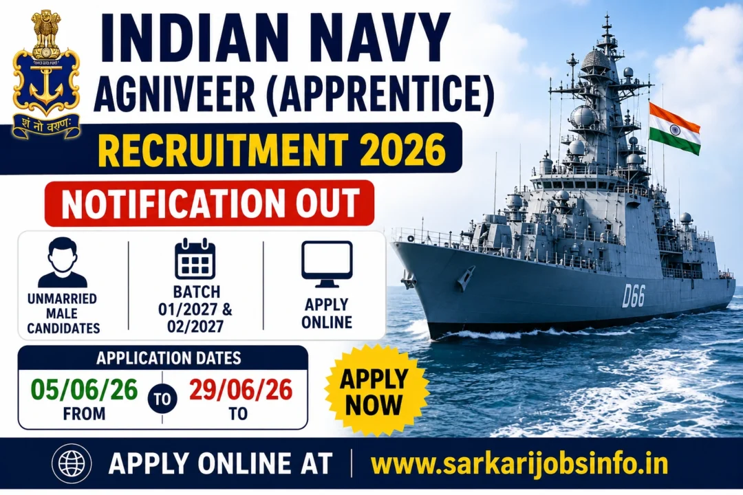 Indian Navy Agniveer (Apprentice) Recruitment 2026 Notification Out Apply Online