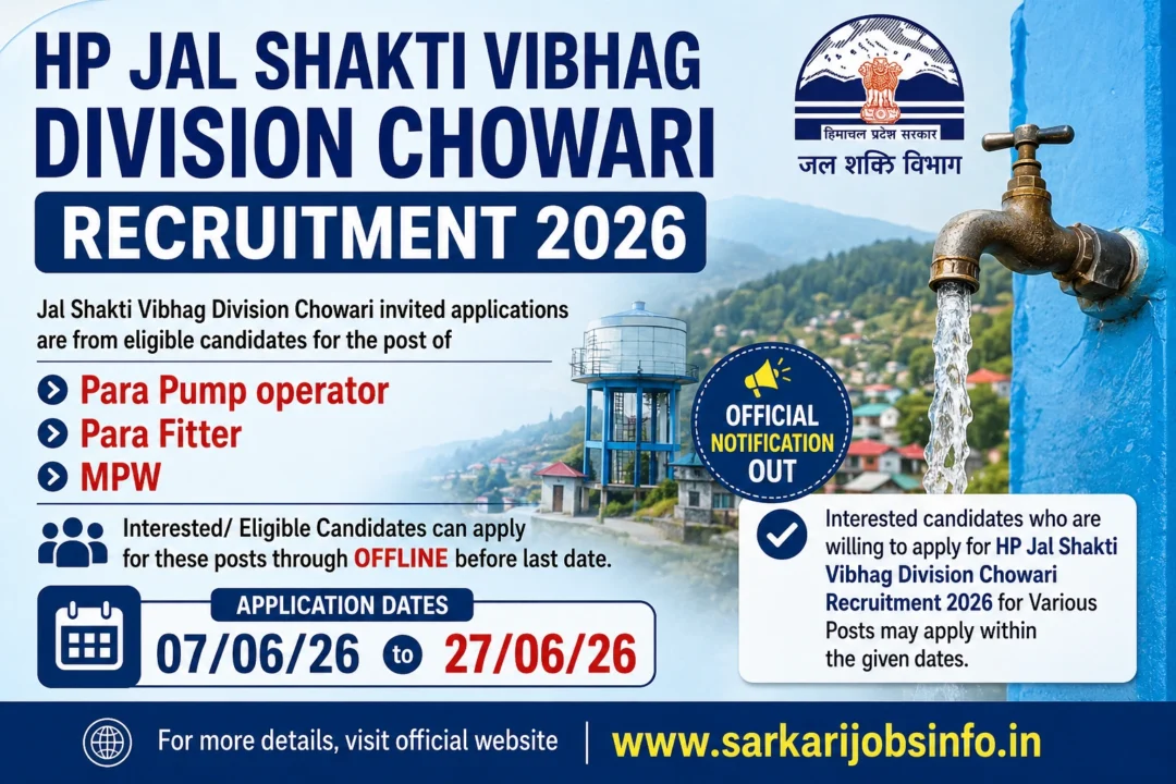 HP Jal Shakti Vibhag Division Chowari Recruitment 2026