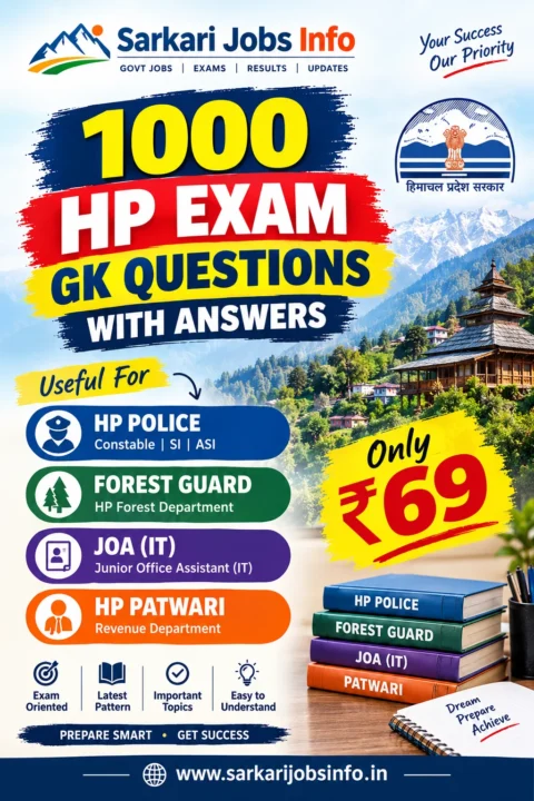 1000 HP & Indian GK Questions with Answers 📚