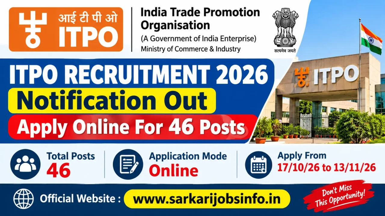 ITPO Recruitment 2026 Notification Out Apply Online For 46 Posts