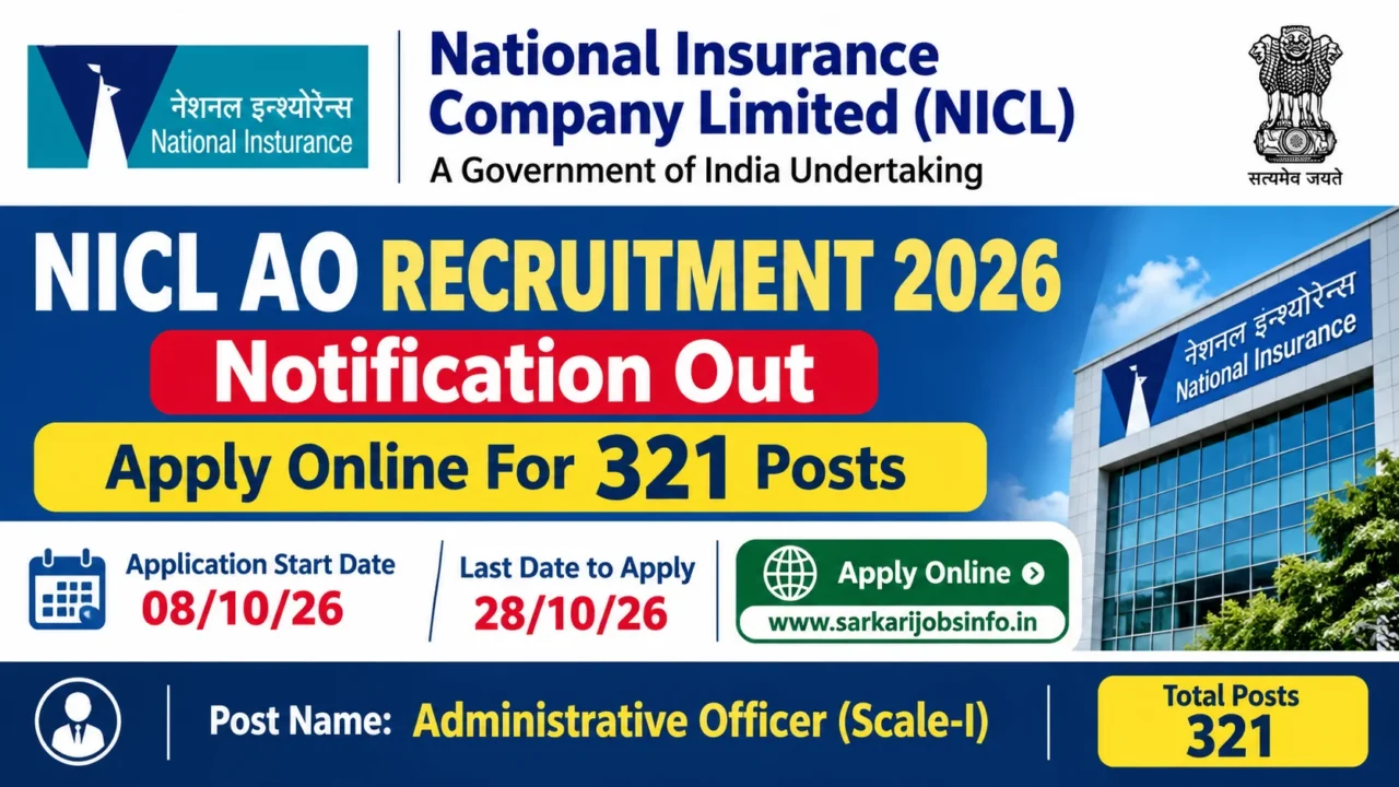 NICL AO Recruitment 2026 Notification Out Apply Online For 321 Posts